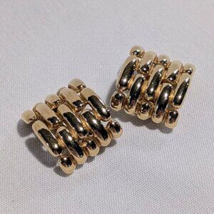 Vintage Givenchy Gold Chunky Clip-On Earrings